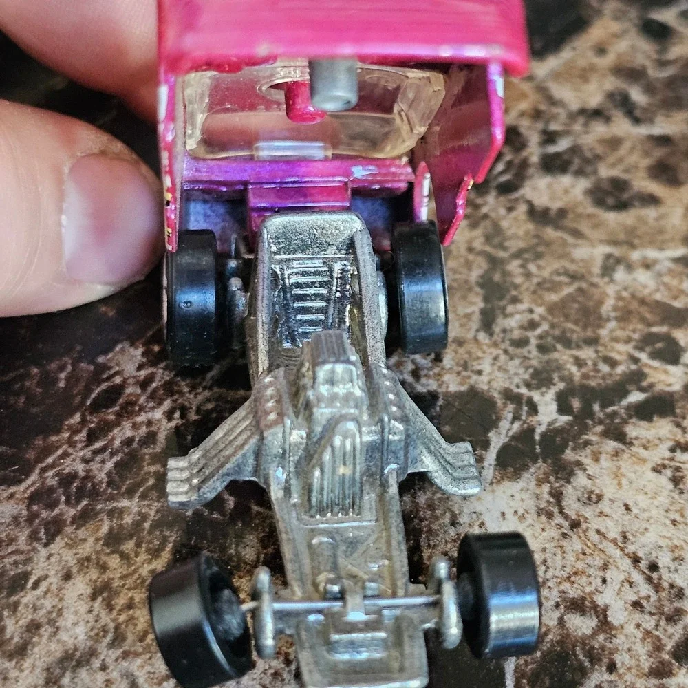 Hot Wheels Bonneville Bullet Pink Funny Car Dragster Mattel 1977 Malaysia Vintag